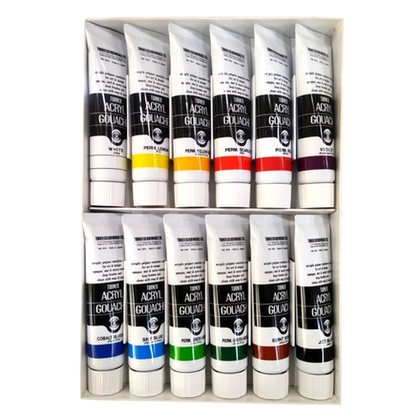 Turner акриловая гуашь 12 цветов 40 мл