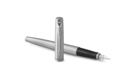 Набор из 2х ручек в подарочной коробке  &laquo;Паркер Джоттер Стэнли Стил Си Ти&raquo;.  Перьевая ручка и шариковая ручка. Произведено во Франции.