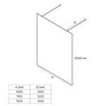Душевая перегородка Veconi Korato KR-90GR, 1200x2000, брашированный графит, прозрачное стекло