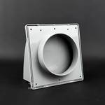 Вывод, выход стенной 175х175 мм с обратным клапаном с выходом D100 серый