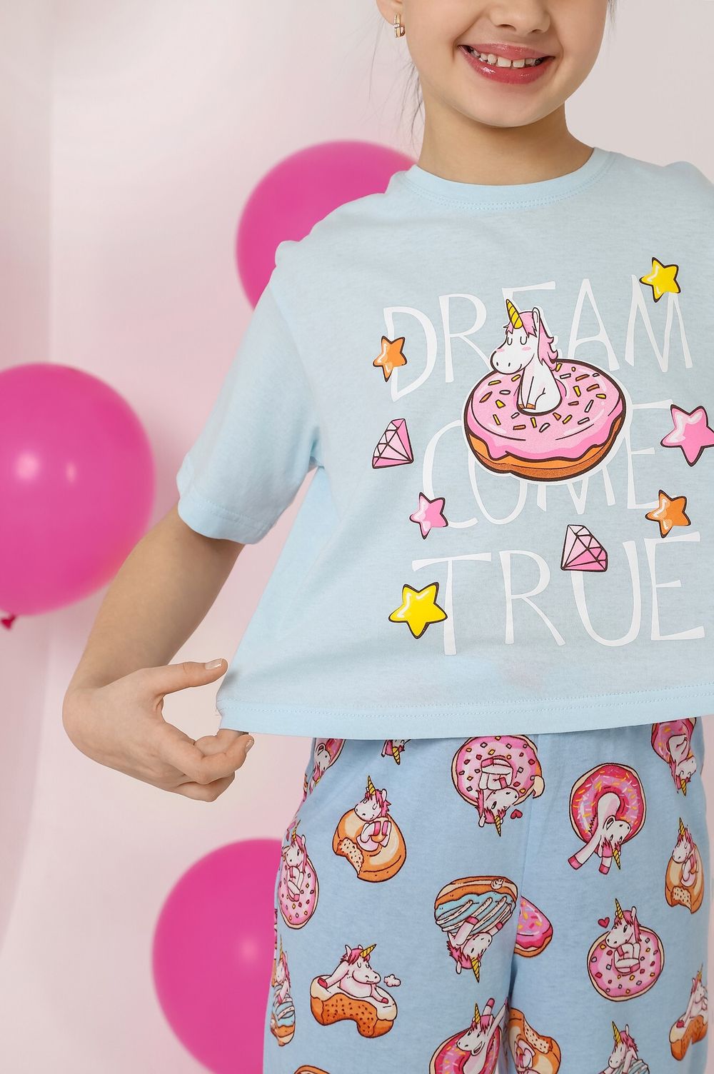 Пижама для девочки Единопончик-2 Виотекс ГОЛУБОЙ