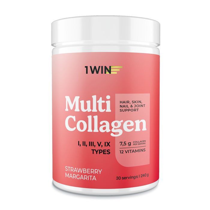 Мульти Коллаген &quot;Клубничная маргарита&quot;, Multi Collagen Strawberry Margarita, 1Win, 240 г