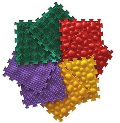 Модульный ортопедический массажный коврик ОРТО ПАЗЛ ИНТЕНСИВ «МИКС 3» с 3-х лет