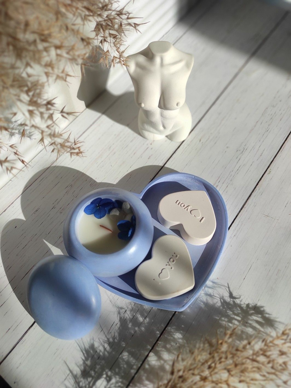 Набор свеча с подносом и арома плитками