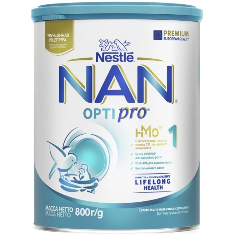 Nan OptiPro 1 Сухая Молочная Смесь с Рождения 800г
