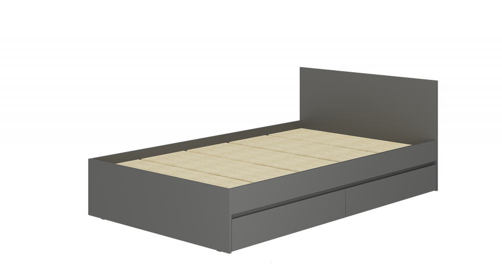 Кровать 1,2 м Симпл КР-07, графит