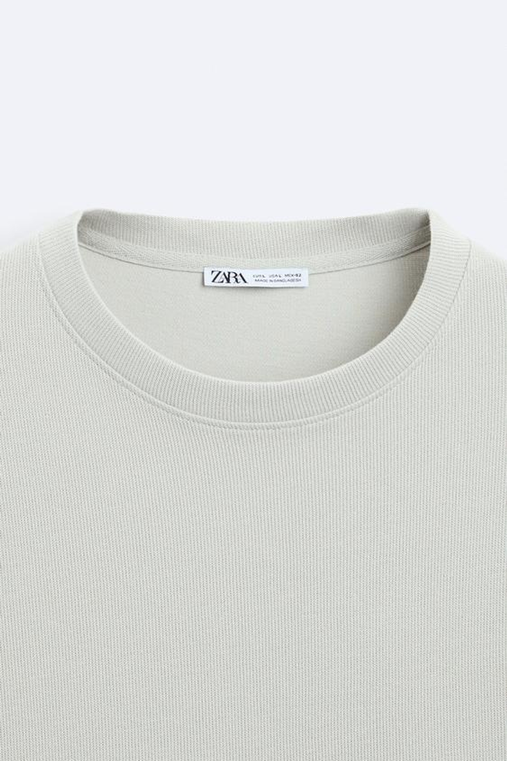 ZARA ФУТБОЛКА ИЗ ТКАНИ SOFT TOUCH В РУБЧИК, ГОЛУБОЙ