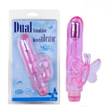 Вибратор розовый для двойной стимуляции Butterfly Vibrator (Цвет: розовый)