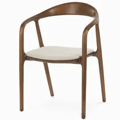 Стул с подлокотниками Esse Soft, орех, бежевая водоотталкивающая обивка