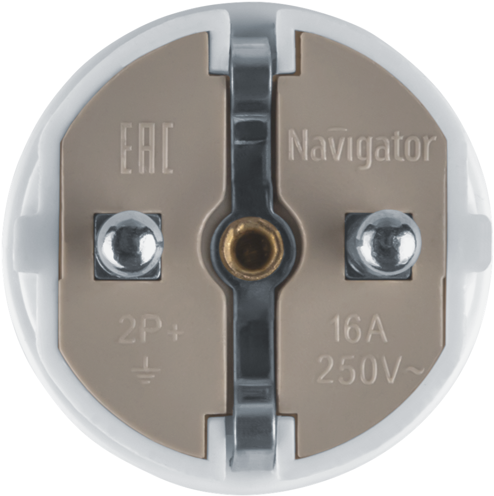 Вилка Navigator 61 359 NCA-PL02-16A-E-WH прямая с/з белая