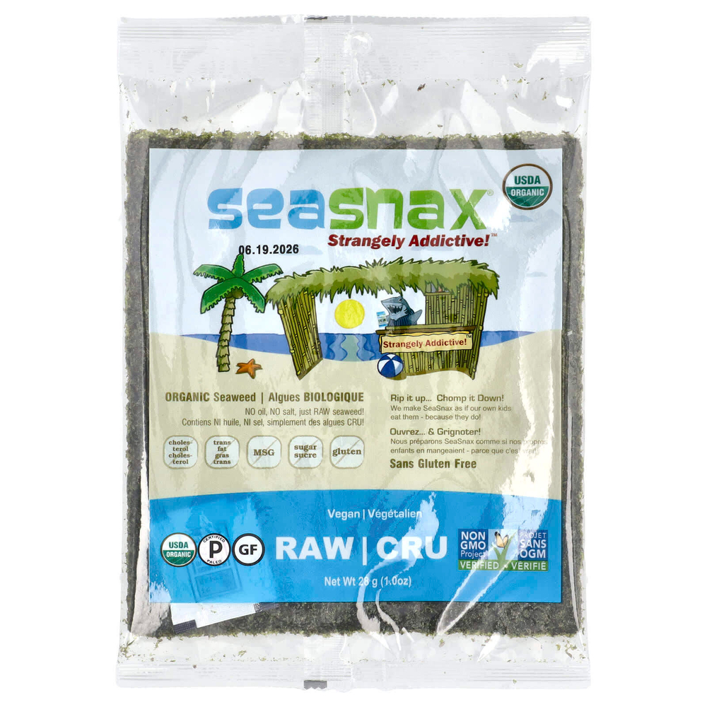 SeaSnax, Органические водоросли, 28 г (1 унция)
