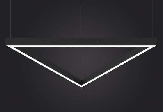 Светильник LED подвесной Треугольник LP85 TRIX (сегмент 1000мм) 75вт 5000К 875х875х80мм черный DIOLUM