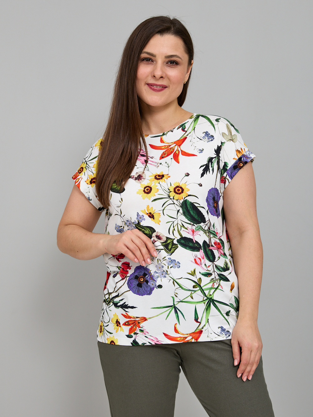 Футболка Фв-104/молоко-полевыецветы
