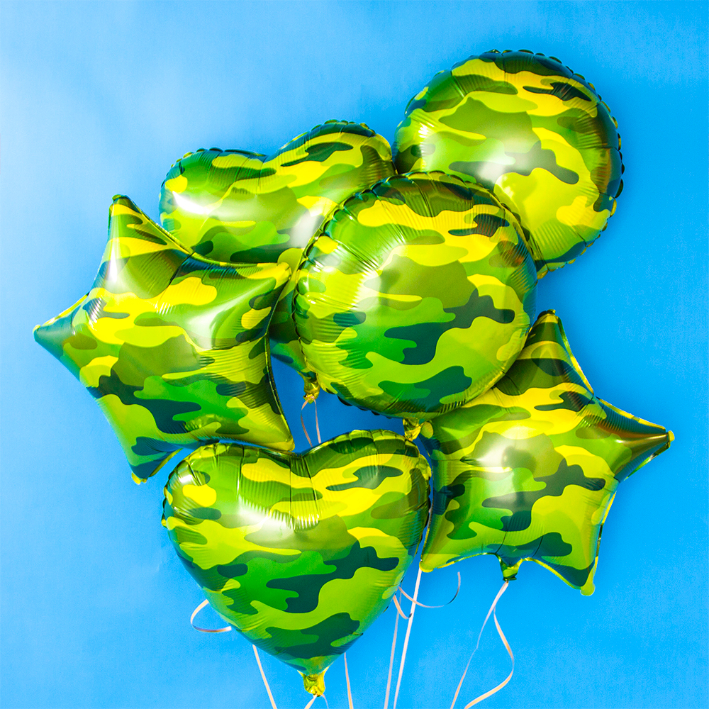 Шар (18""/46 см) Сердце, Камуфляж, 1 шт. Д42