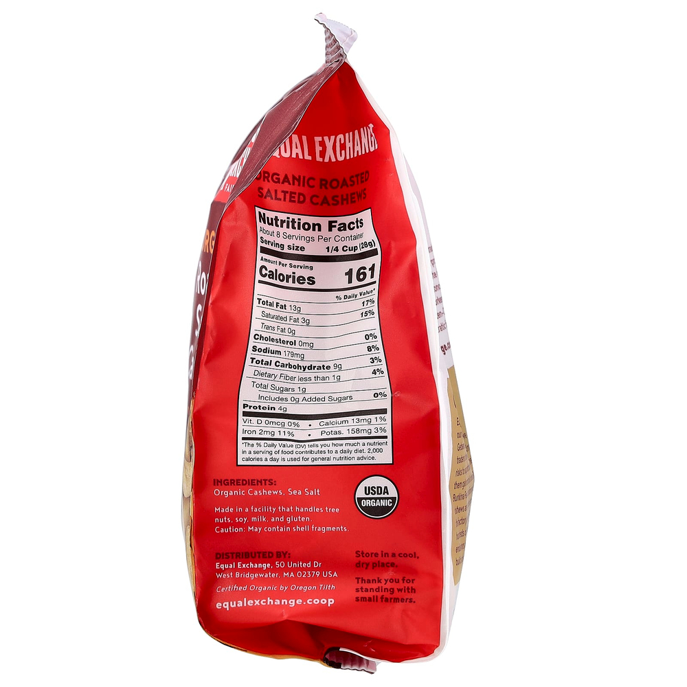 Equal Exchange, Органические жареные соленые кешью, 227 г (8 унций)