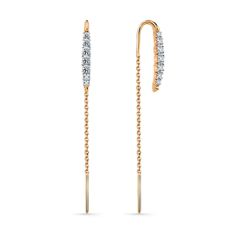 Серьги из золота 585 пробы с 4 Фианит