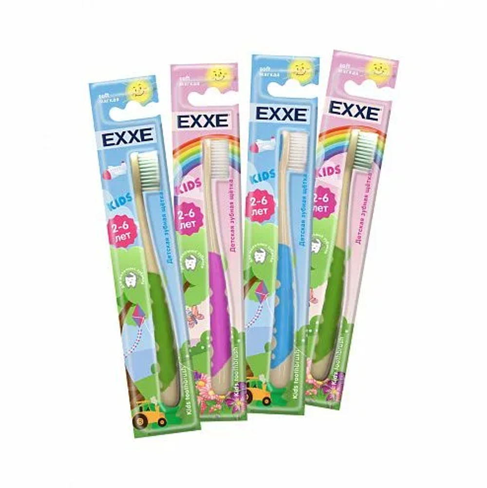 EXXE Kids щётка зубная детс. 2-6л. мягк/жест блистер