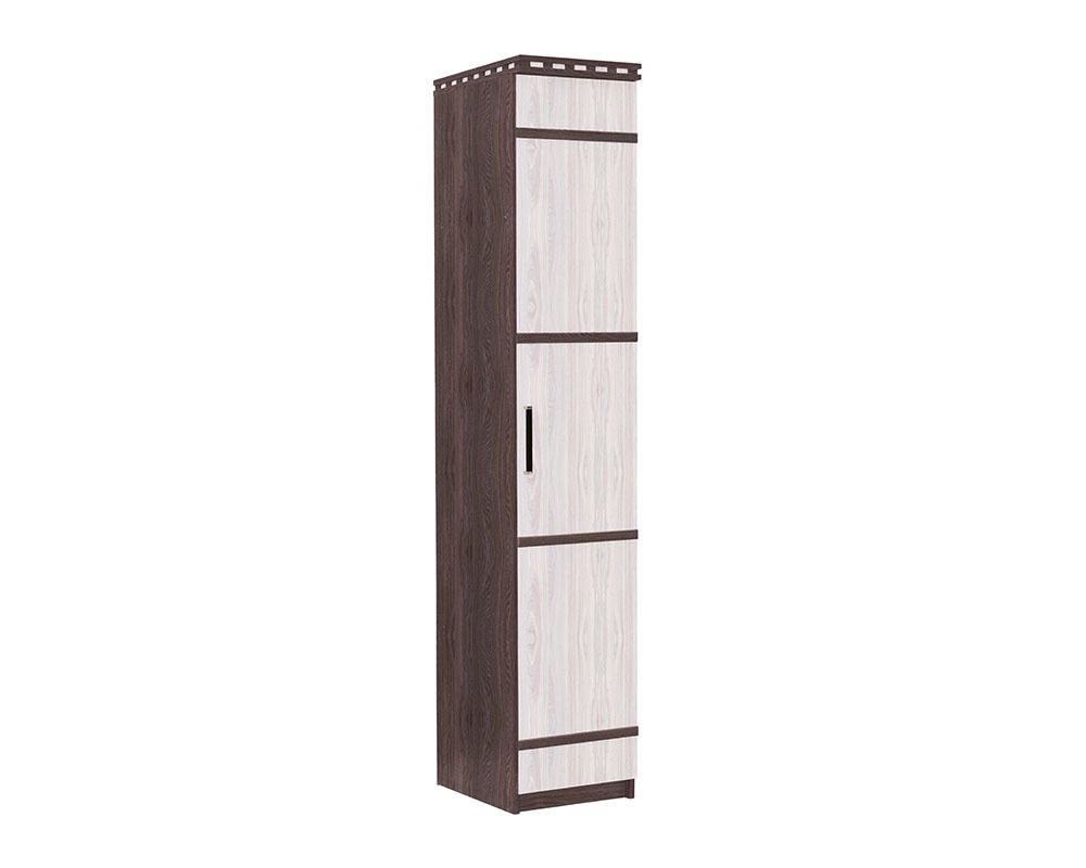 Шкаф одностворчатый для белья «Ольга-13» (ясень анкор темн./ясень анкор свет.), ЛДСП, Фант-мебель