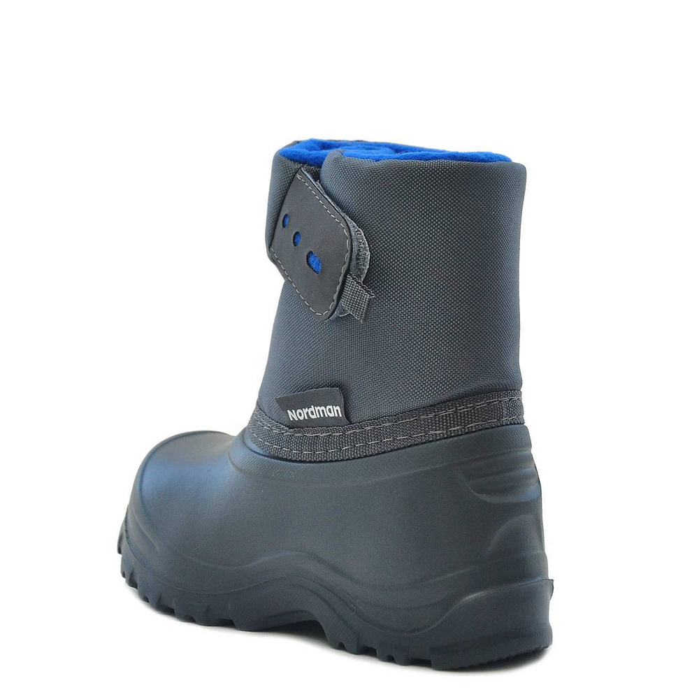 Сапоги школьные Nordman Joy комбинированные на липучке, Васильковый/Серый