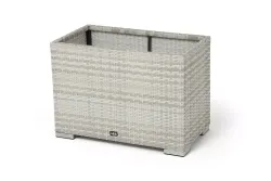 "Лунго" кашпо для цветов большое плетеное из искусственного ротанга, цвет бежевый