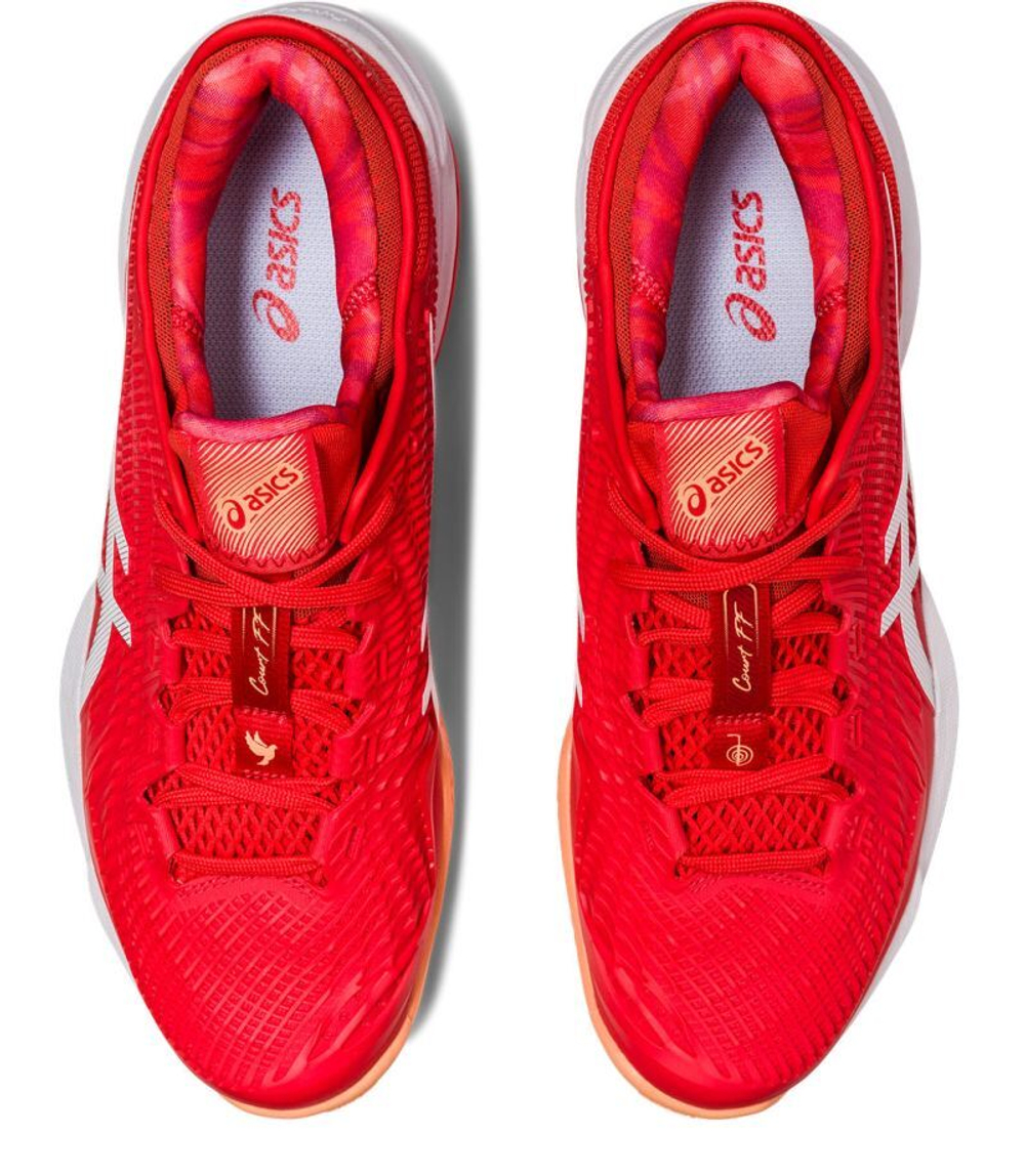 Теннисные кроссовки Asics Court FF 3 Novak Clay - fiery red/white