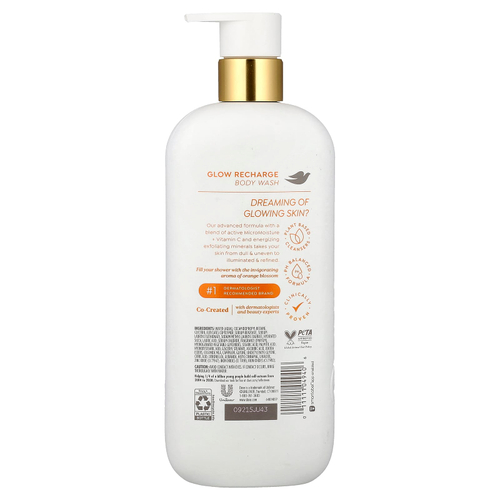 Dove, Glow Recharge, гель для душа, цветы апельсина, 547 мл (18,5 жидк. унции)