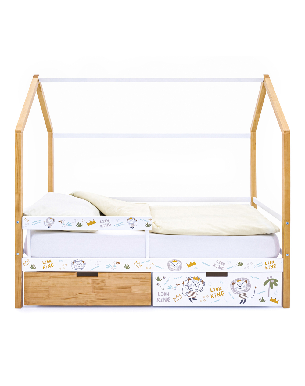 Детская кровать-домик Svogen дерево-львята