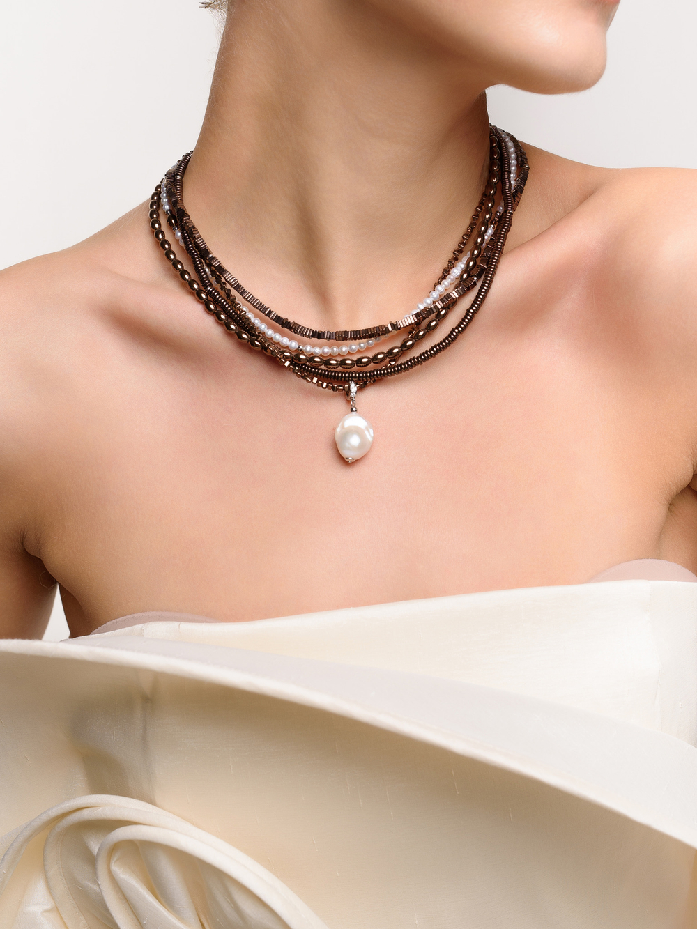 Колье "Hematite holiday" Silver