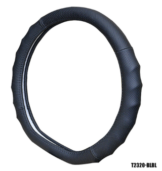 Оплетка на руль круглая Coolpart MAXIMAL D (37*38) НАТУР КОЖА черный/черный T2320-BLBL