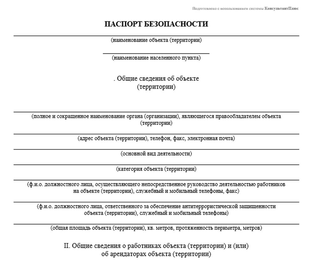 Сборник Антитеррористический паспорт для аптек