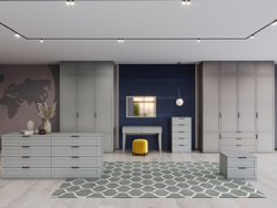 Шкаф для одежды, угловой, Нордик, серый