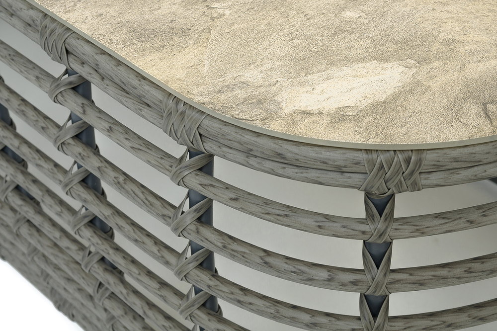 "Ницца" журнальный столик из искусственного ротанга, цвет серый