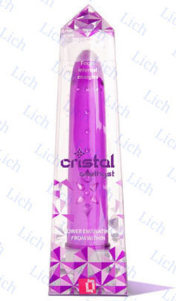 Лиловый вибромассажер Cristal 6x Amethyst, 18 см