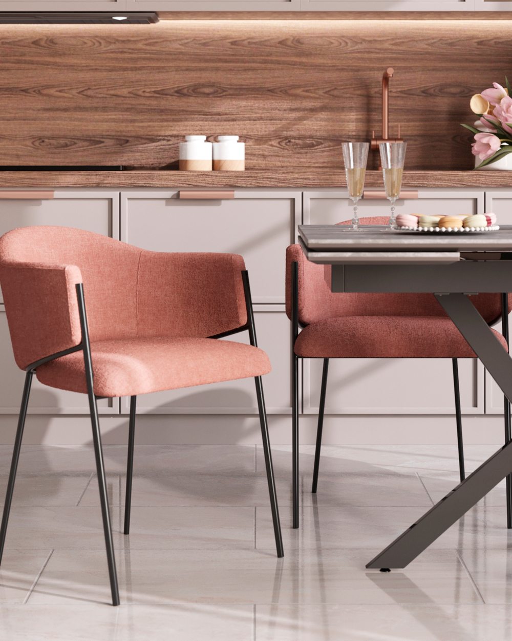 Стул обеденный Carmel пыльно-розовый