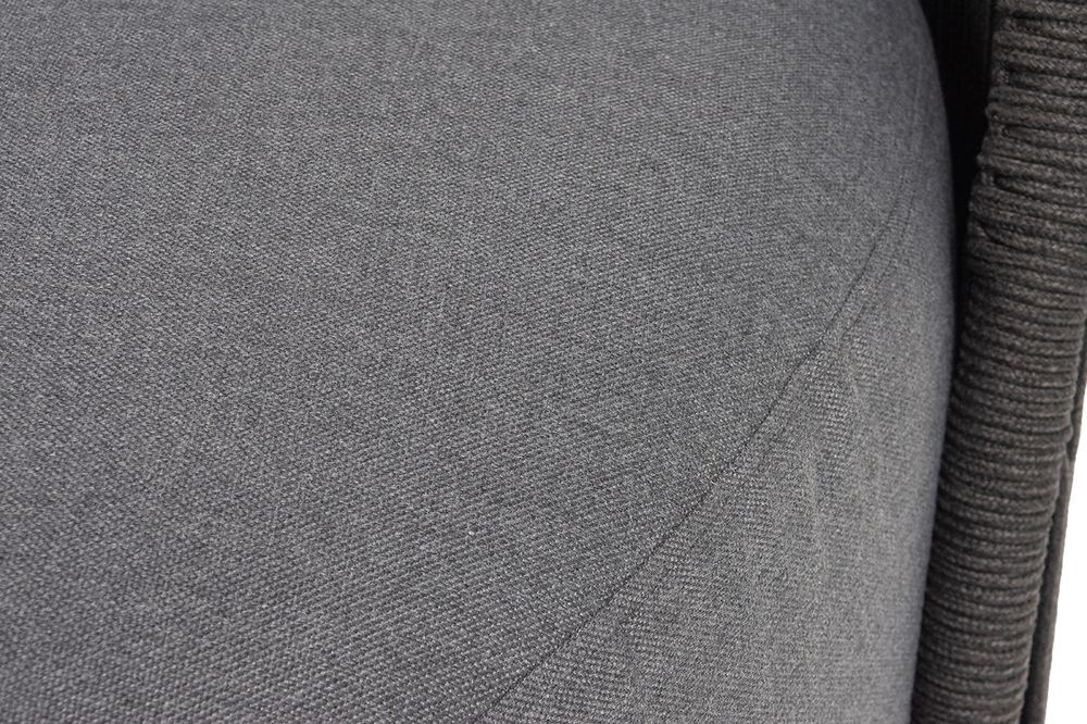 "Монтелла" кресло плетеное из роупа, каркас алюминий темно-серый (RAL7024) муар, роуп темно-серый круглый, ткань темно-серая 027