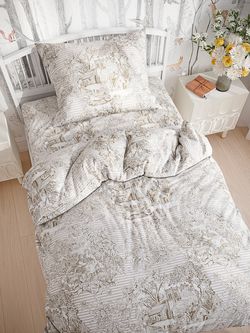 Постельное белье перкаль Сказка "Пастораль" 1,5-сп Наволочка 50х70 см 1 шт Простынь 150x215 см Пододеяльник 145x215 см