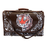 Дорогой стильный эксклюзивный солидный подарочный набор мужской для пикника в кожаном кейсе (чемоданчике) с плечевым ремнём на 5 персон «Кочевник» К103