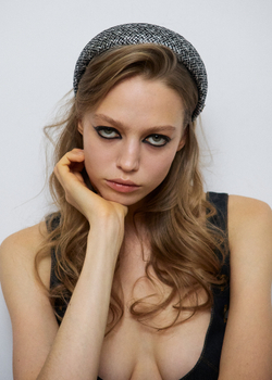 Ободок из серебристого твида