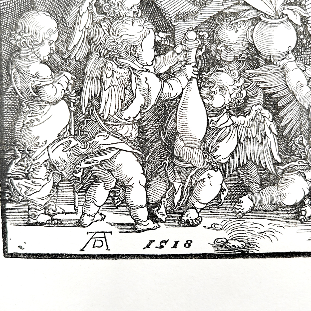 [Гравюра Рейха] Альбрехт Дюрер (1471–1528) Богородица в окружении ангелов. Начало ХХ в