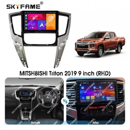Магнитола для Mitsubishi L200 2019-2024 (правый руль, климат) - Carmedia SF-9308 Android 12, TS10,  CarPlay, 4G SIM-слот