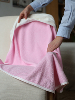 Полотенце с уголком для новорожденных махровое 90х90 (розовое)