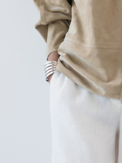 Massimo Dutti Блузка из плотной замши, каменно-серый