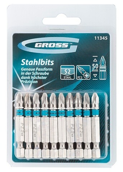 Бита PZ2х50мм, сталь S2, 1шт Gross