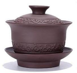 268004Y1 УЦЕНКА Гайвань серия-КРЕСТЬЯНСКАЯ "Орнамент" 150 мл, керамика коричневый