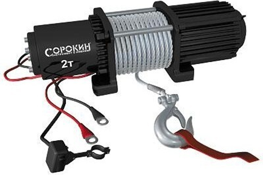 Лебедка автомобильная СОРОКИН 4.912 (2,0 т - 15,2 м) на ATV