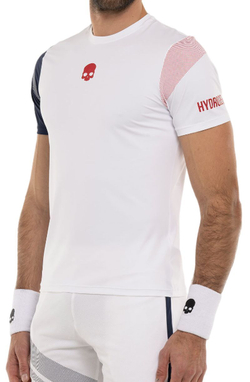 Теннисная футболка Hydrogen Sport Stripes Tech T-Shirt - white/blue navy/red