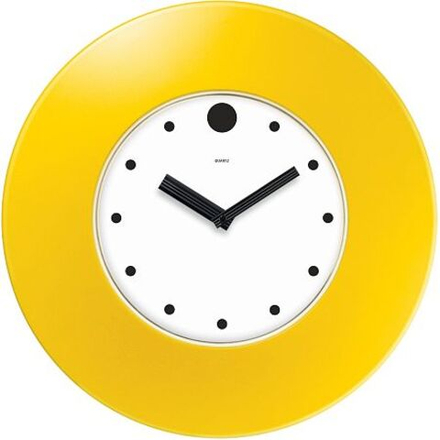 Часы настенные, модель 055, диаметр 375 мм, стекло пластиковое, пластиковый ободок, цвет-жёлтый.