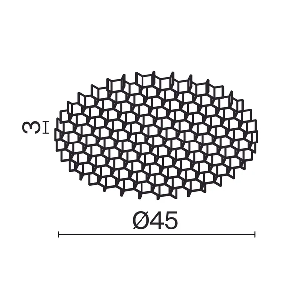 Антибликовая решётка ⌀45мм Technical honeycomb-d45