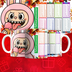 Лабубу с таблицей умножения