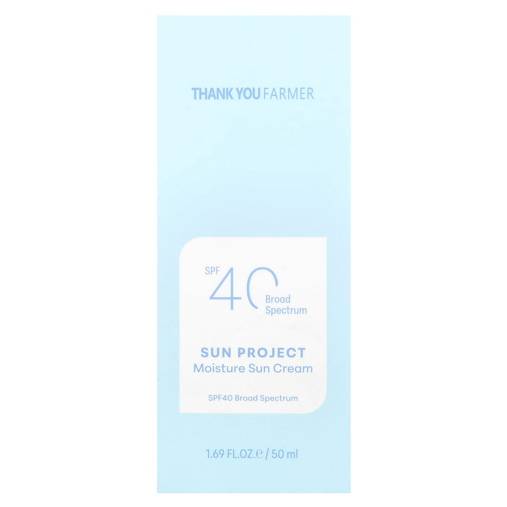 Thank You Farmer, Увлажняющий солнцезащитный крем Sun Project, SPF 40, 50 мл (1,69 жидк. Унции)